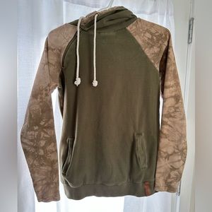 & Ampersand Camo and Green Double Hooded Hoodie